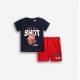 Βρεφικό Σετ Μακό με Μπλούζα Shot και Βερμούδα Αγόρι (6-24μ) -Μπλε- 126-801205-1