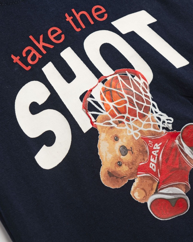 Βρεφικό Σετ Μακό με Μπλούζα Shot και Βερμούδα Αγόρι (6-24μ) -Μπλε- 