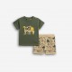 Βρεφικό Σετ Μακό με Μπλούζα Safari Tours και Βερμούδα Αγόρι (6-24μ) -Χακί- 126-801206-1