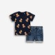 Βρεφικό Σετ με Μπλούζα Αρκουδάκια και Τζιν Βερμούδα Αγόρι (6-24μ) –Μπλε– 126-802100-2