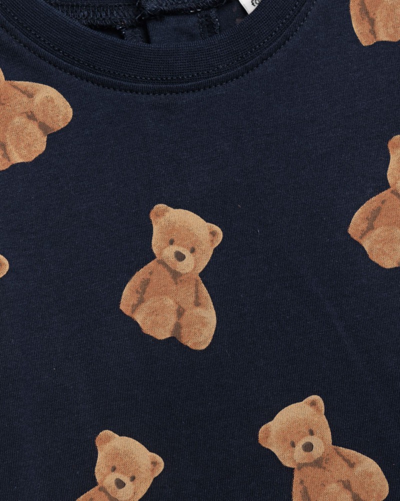 Βρεφικό Σετ με Μπλούζα Αρκουδάκια και Τζιν Βερμούδα Αγόρι (6-24μ) –Μπλε– 