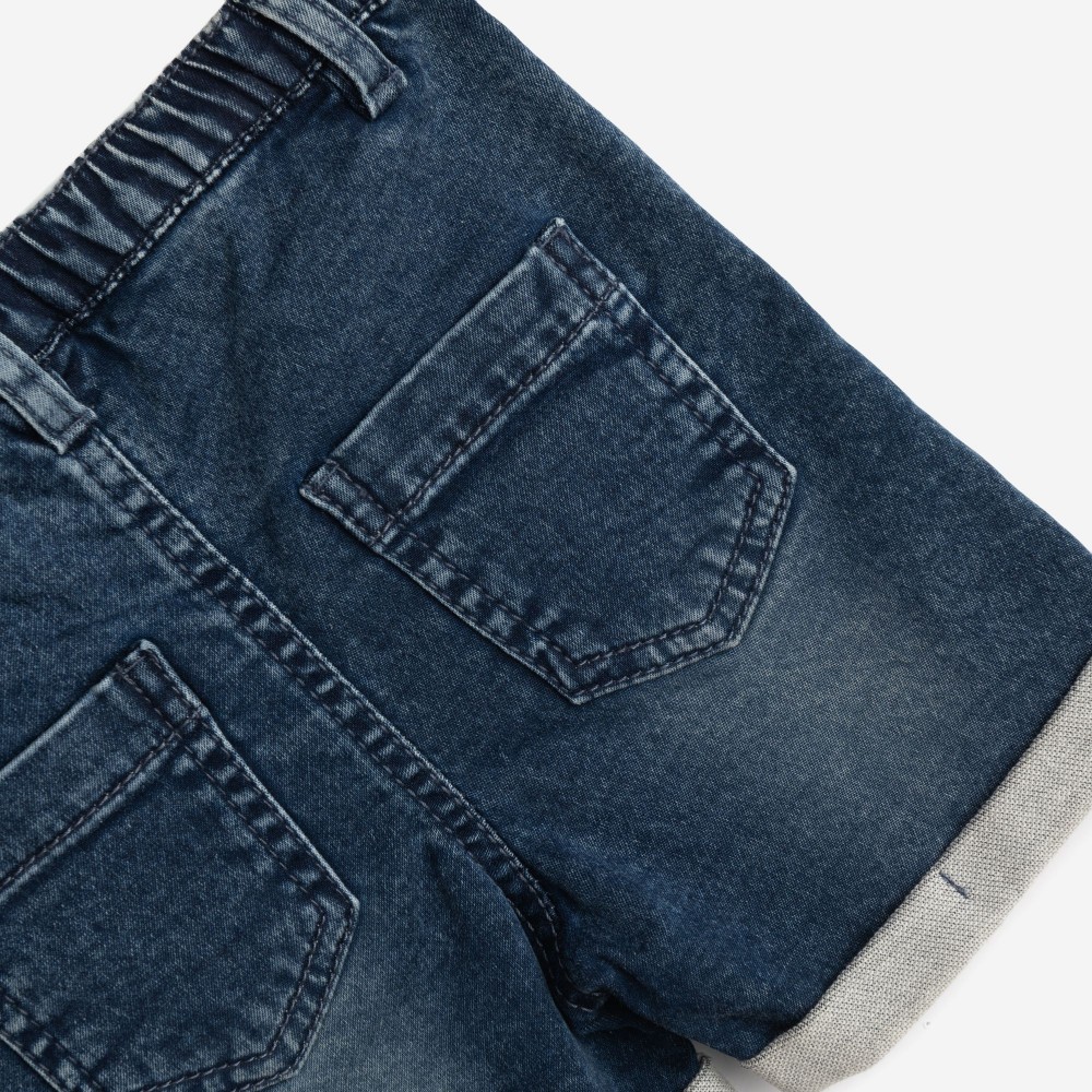 Βρεφικό Σετ με Μπλούζα Αρκουδάκια και Τζιν Βερμούδα Αγόρι (6-24μ) –Μπλε– 126-802100-2