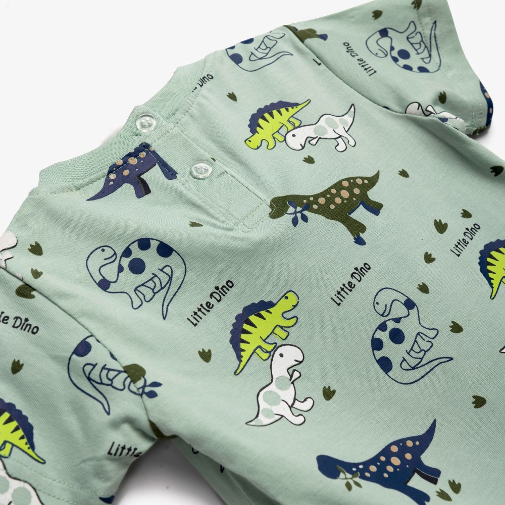 Βρεφικό Σετ με Μπλούζα Little Dino και Βερμούδα Cargo Αγόρι (6-24μ) -Φυστικί- 126-804111-2