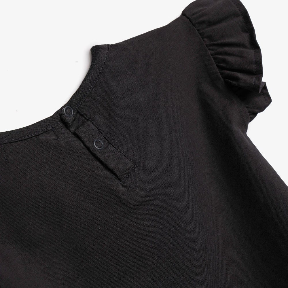 Βρεφικό Σετ 3Τμχ με Μπλούζα Γατάκι, Σορτς και Κορδέλα Κορίτσι (6-24μ) -Ανθρακί- 126-924111-1