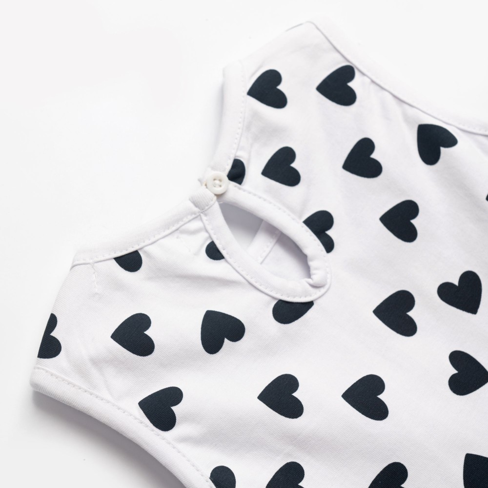 Βρεφικό Σετ Μακό με Μπλούζα Πουά και Σορτς Κορίτσι (6-24) -Λευκό- 126-924114-2