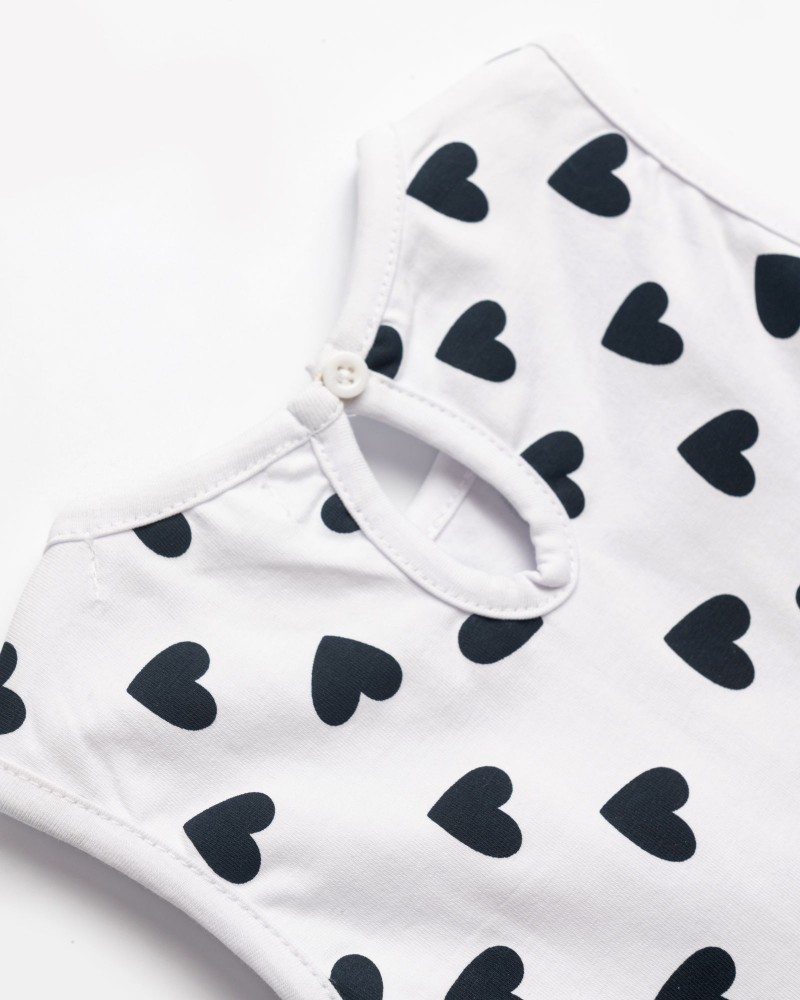 Βρεφικό Σετ Μακό με Μπλούζα Πουά και Σορτς Κορίτσι (6-24) -Λευκό- 