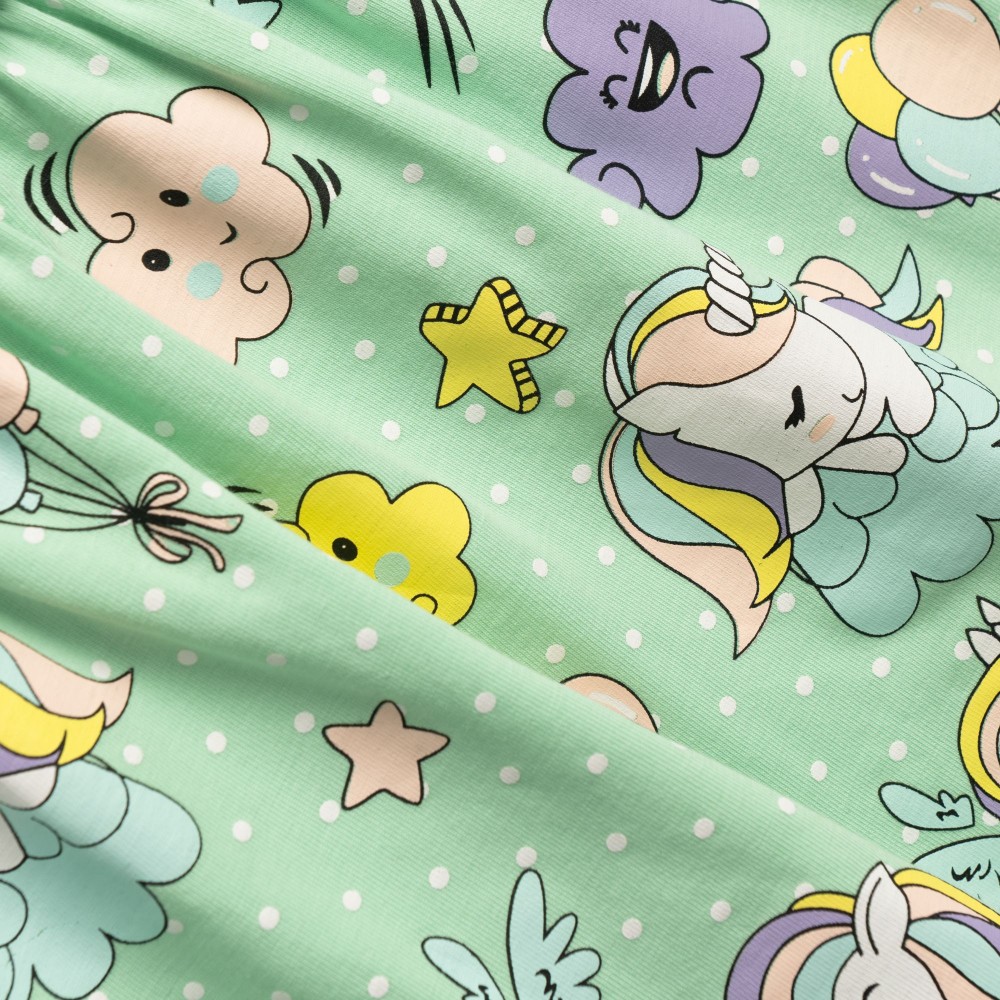 Βρεφικό Μακό Φόρεμα με Μονόκεροι Μοτίβο Κορίτσι (6-24μ) –Μέντα– 126-928102-1