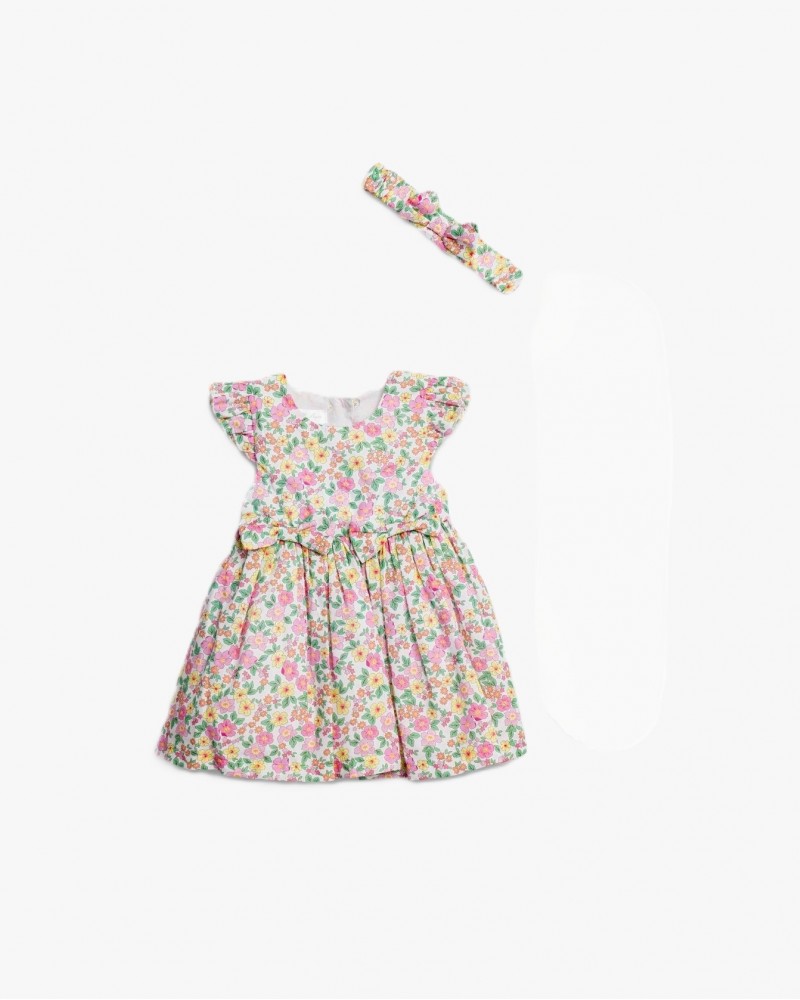 Βρεφικό Φόρεμα Floral με Τούλι Τουτού και Κορδέλα Κορίτσι (6-24μ) –Εμπριμέ– 