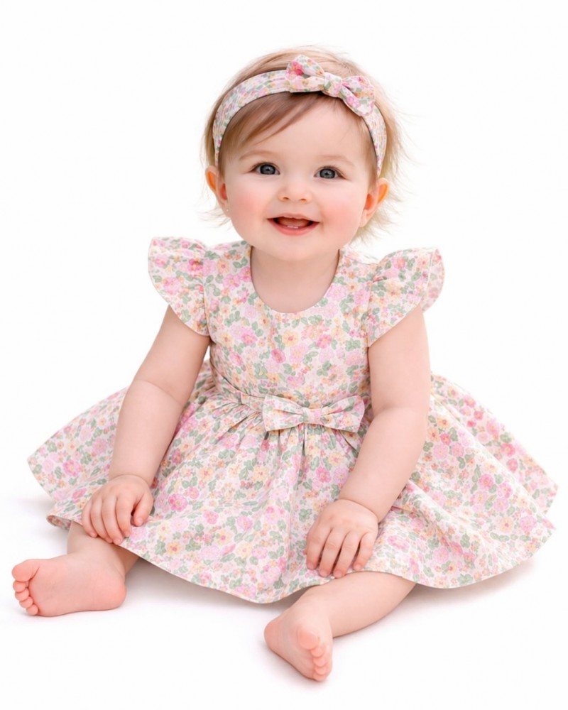 Βρεφικό Φόρεμα Floral με Τούλι Τουτού και Κορδέλα Κορίτσι (6-24μ) –Εμπριμέ– 