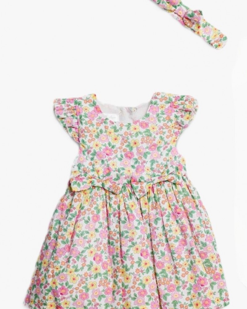 Βρεφικό Φόρεμα Floral με Τούλι Τουτού και Κορδέλα Κορίτσι (6-24μ) –Εμπριμέ– 
