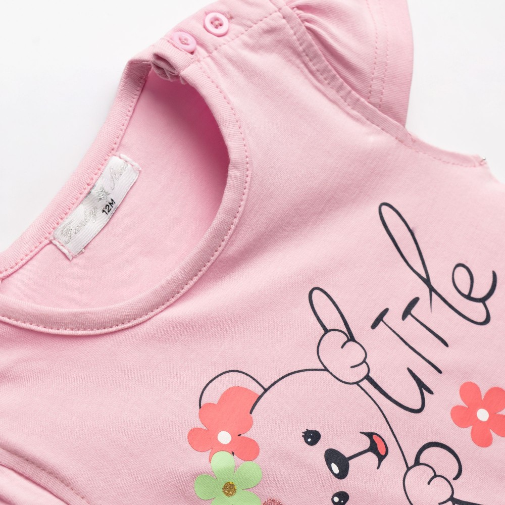 Βρεφικό Σετ Μακό με Μπλούζα Little Sweet Star και Κολάν Κάπρι Κορίτσι (6-24) -Ροζ Λεβάντα- 126-939100-1