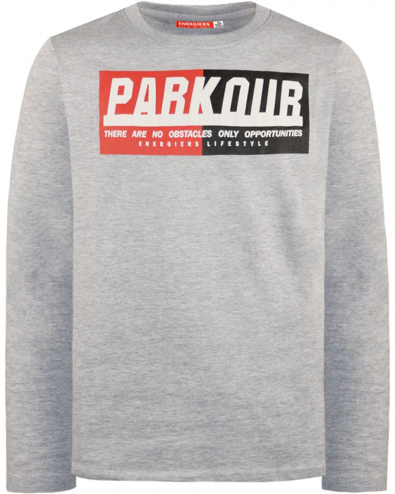 Εφηβική Βαμβακερή Μπλούζα με τύπωμα Parkour -Μελανζέ- 13-122066-5-9