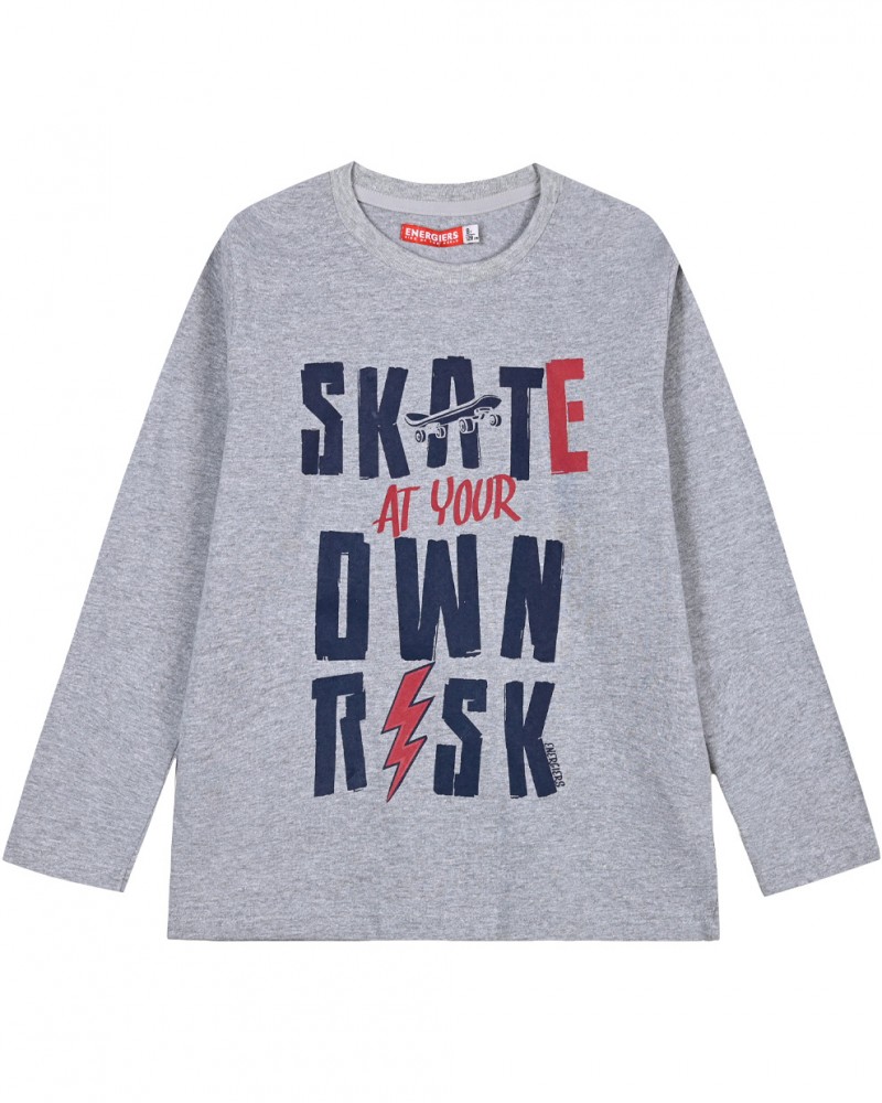 Εφηβική Μακό Μπλούζα Με Τύπωμα Skate Risk Αγόρι -Μελανζέ- 13-123029-5