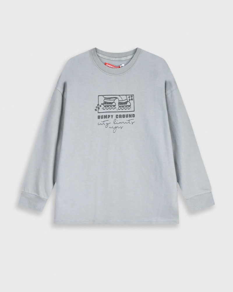Εφηβική Μπλούζα Με Τύπωμα Bumpy Ground Αγόρι (6-16) -Γκρι Silver- 