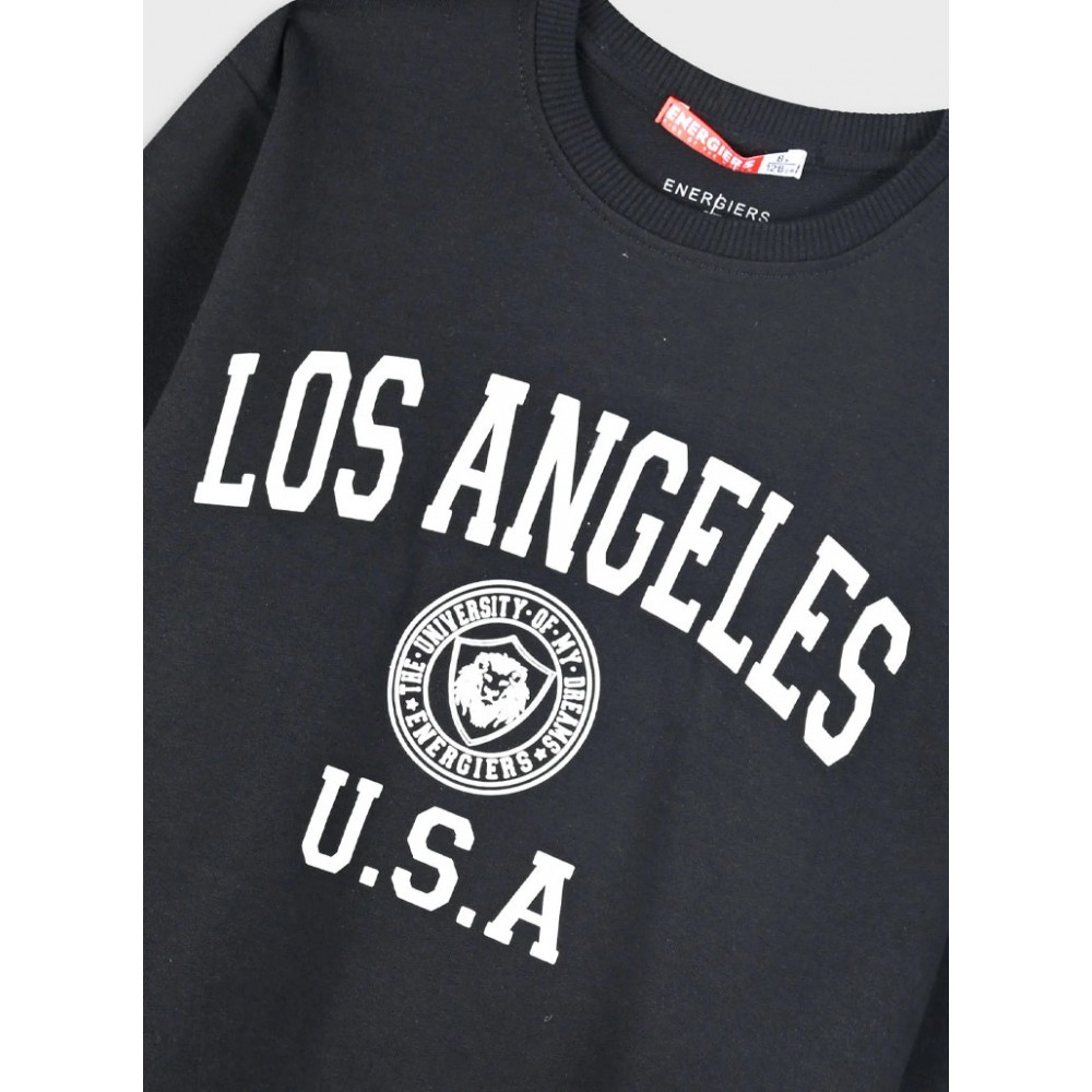 Εφηβικό Σετ Φούτερ Φόρμα με Τύπωμα Los Angeles Αγόρι (6-16) -Μαύρο- 13-125056-0