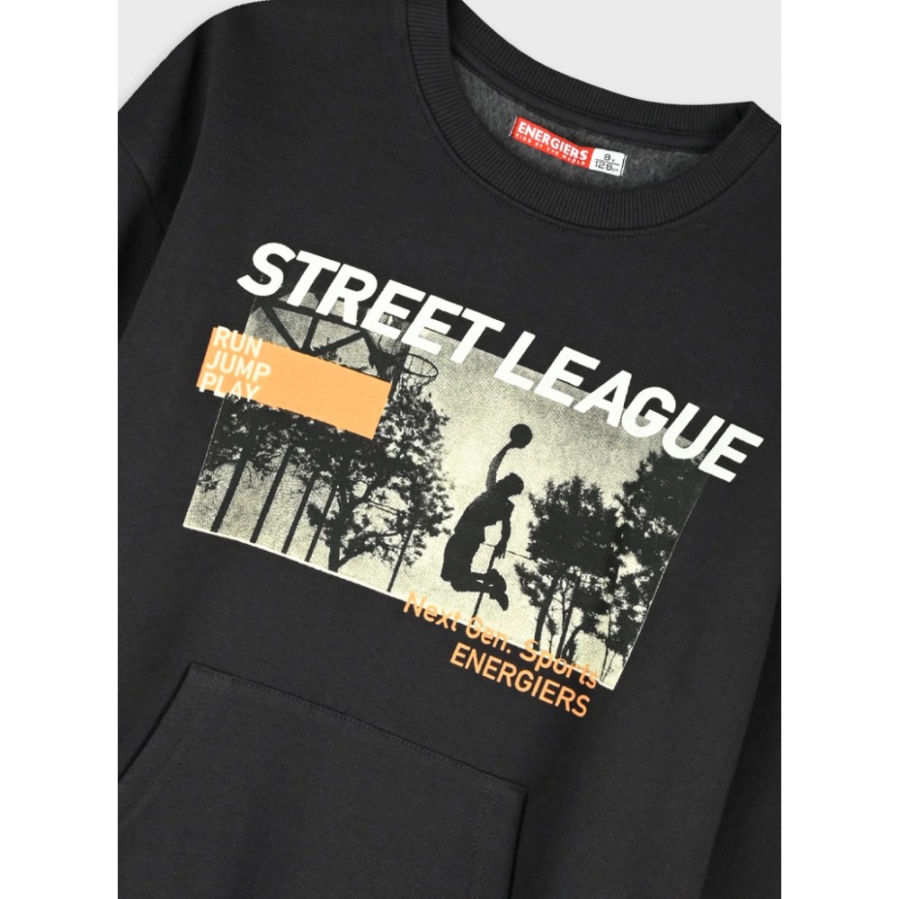 Εφηβικό Σετ Φούτερ Φόρμα Με Τύπωμα Street League Αγόρι (6-16) -Ανθρακί- 13-126073-0