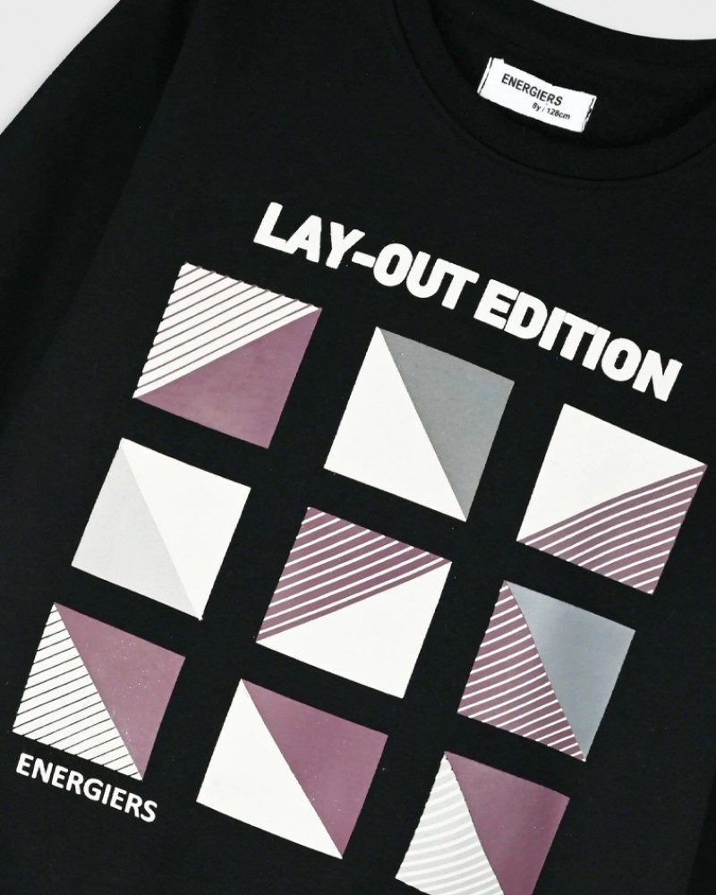 Εφηβικό Σετ Φούτερ Φόρμα Με Τύπωμα Lay-out Edition Αγόρι (6-16) -Βουργουνδί- 