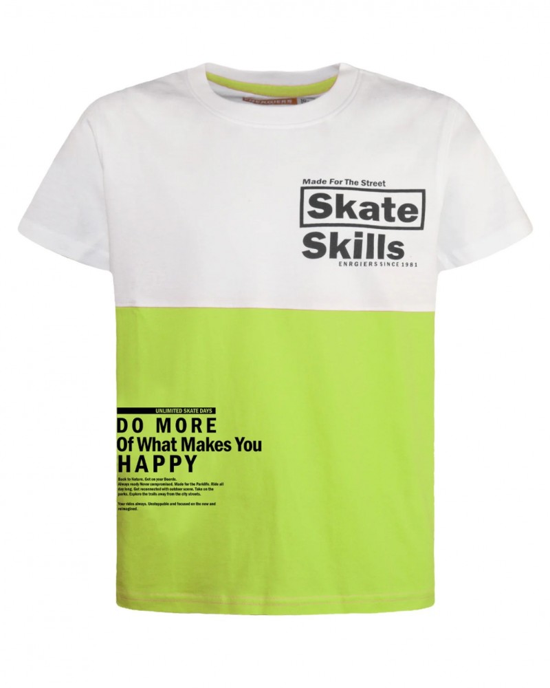 Εφηβική Μπλούζα T-Shirt με Τύπωμα Skate Αγόρι (6-16) -Λάιμ- 13-223067-5