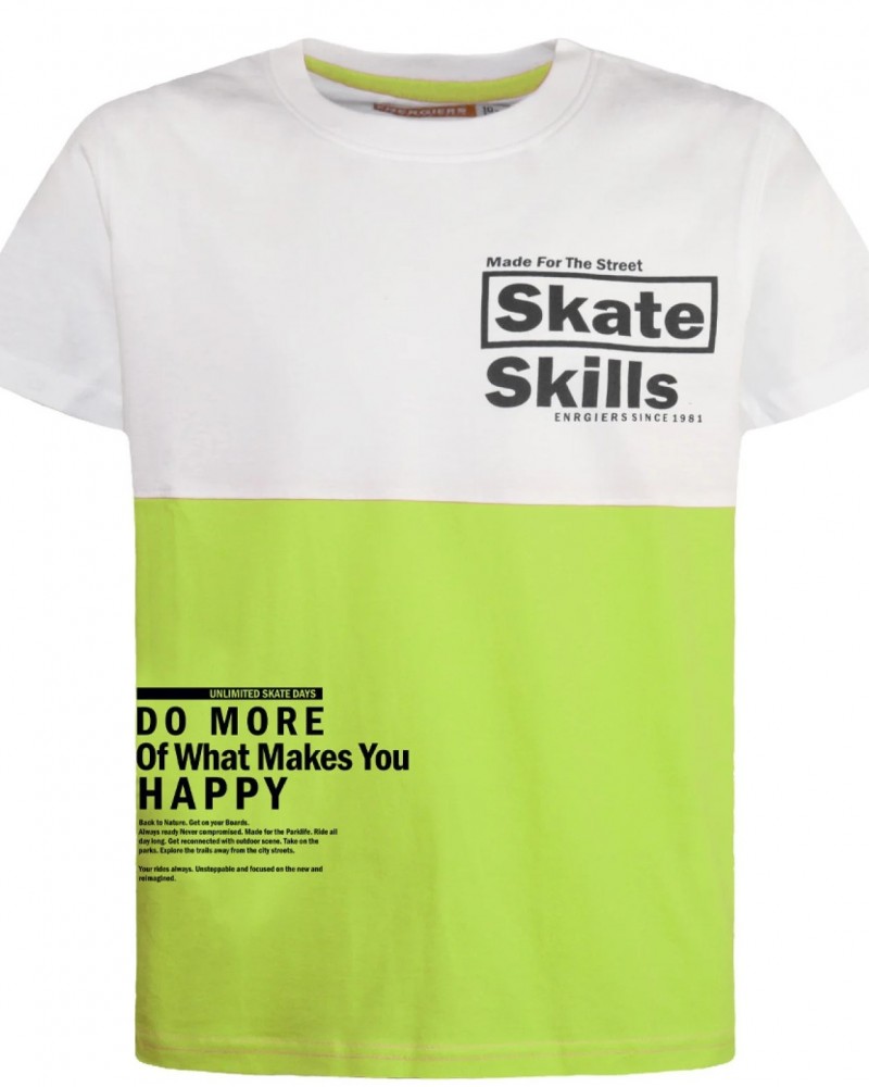 Εφηβική Μπλούζα T-Shirt με Τύπωμα Skate Αγόρι (6-16) -Λάιμ- 13-223067-5
