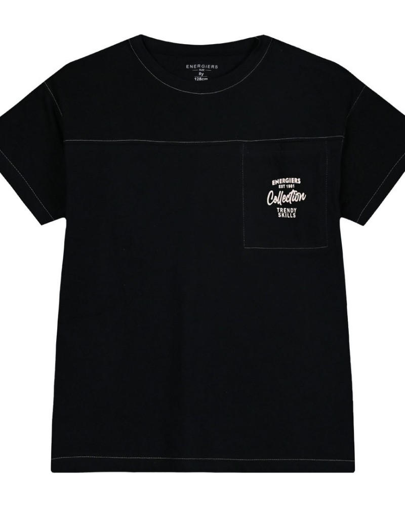 Εφηβική Μπλούζα T-Shirt Trendy Skills Με Τσεπάκι Αγόρι (6-16Ε) -Μαύρο- 13-224021-5