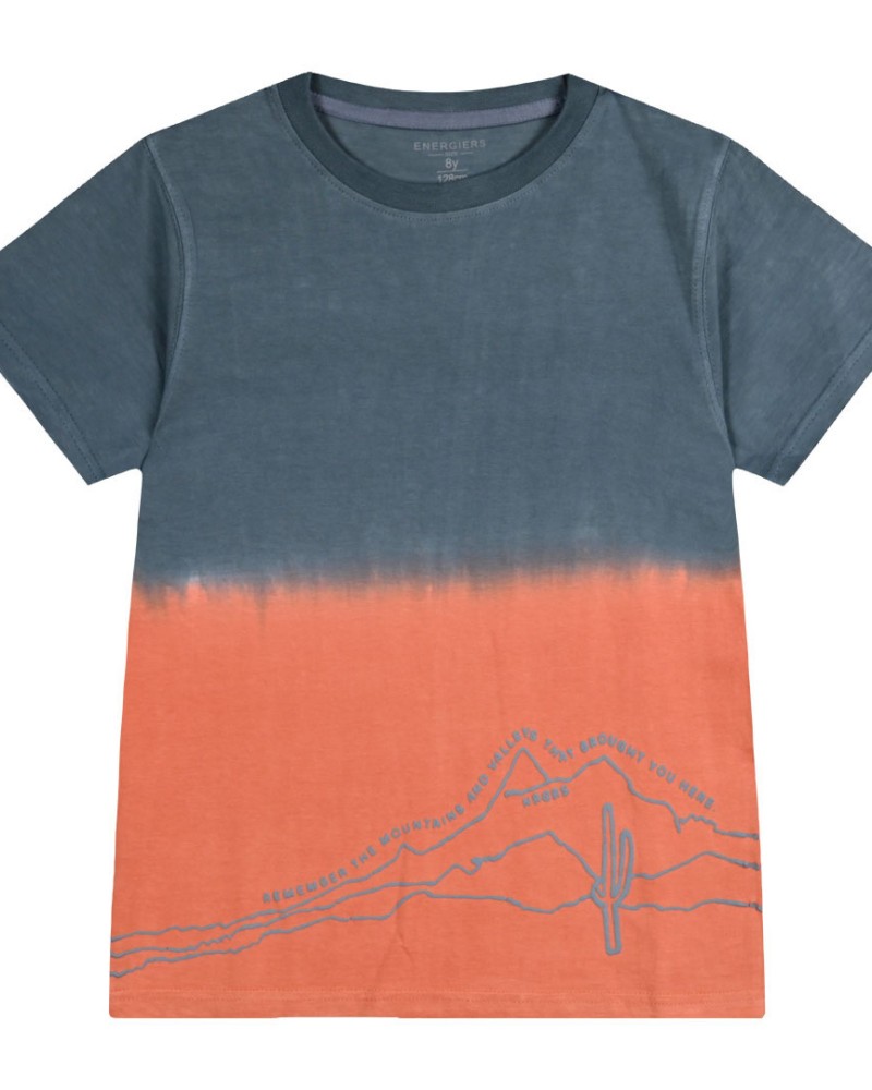 Εφηβική Μπλούζα T-Shirt Mountains Δίχρωμη Αγόρι (6-16Ε) -Πορτοκαλί- 13-224022-5