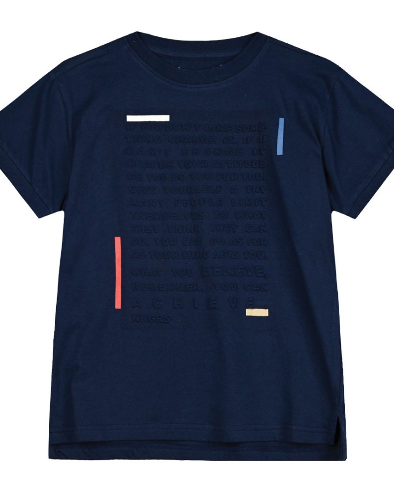 Εφηβική Μπλούζα T-Shirt Με Ανάγλυφο Τύπωμα Αγόρι (6-16Ε) -Μαρέν- 13-224032-5