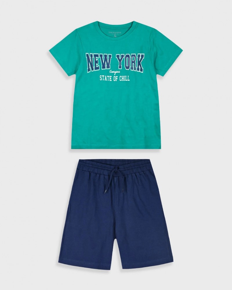 Εφηβικό Σετ Μακό με Μπλούζα New York και Βερμούδα Αγόρι (6-16) –Μαρέν– 13-225013-0