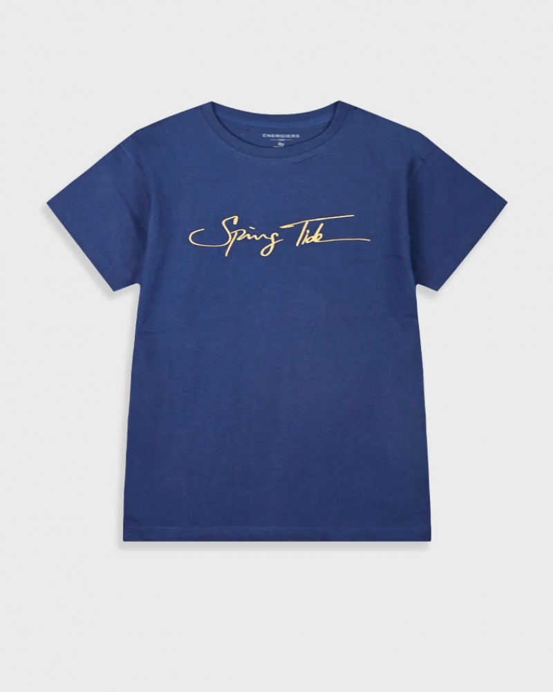 Εφηβική T-Shirt Μπλούζα με Τύπωμα Spiny Tide Αγόρι (6-16) -Μαρέν- 13-225020-5