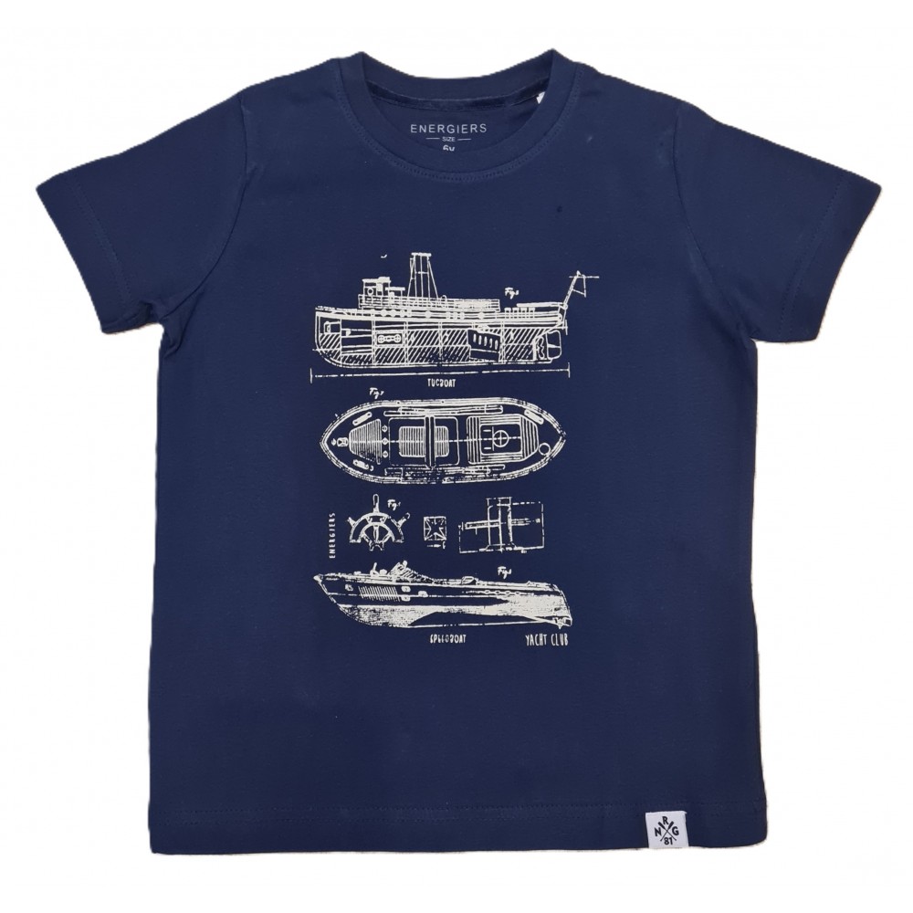 Εφηβική Μπλούζα T-Shirt με Τύπωμα Boat Αγόρι (6-16) -Ίντιγκο- 13-225022-5