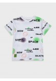 Εφηβική Μπλούζα T-Shirt με Τύπωμα Aliens Space Αγόρι (6-16) -Λευκό- 13-225026-5