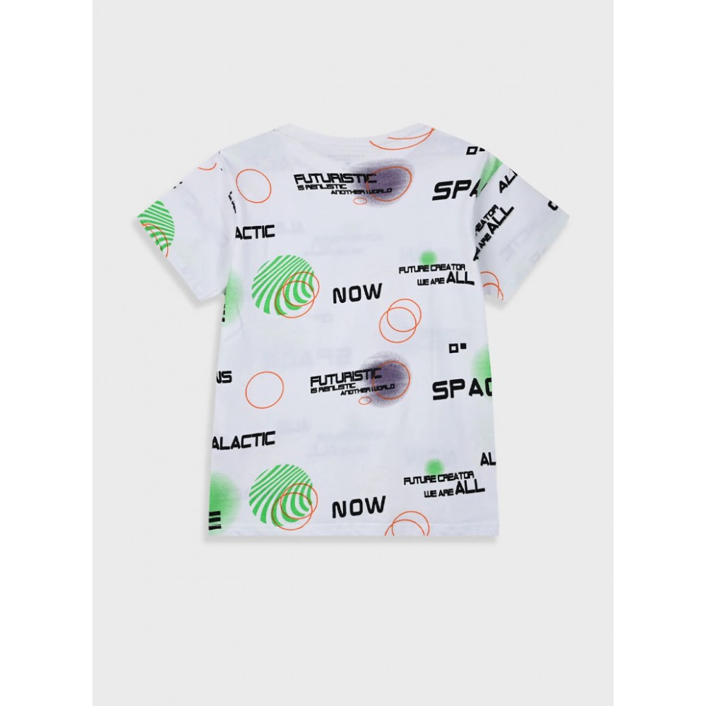 Εφηβική Μπλούζα T-Shirt με Τύπωμα Aliens Space Αγόρι (6-16) -Λευκό- 13-225026-5