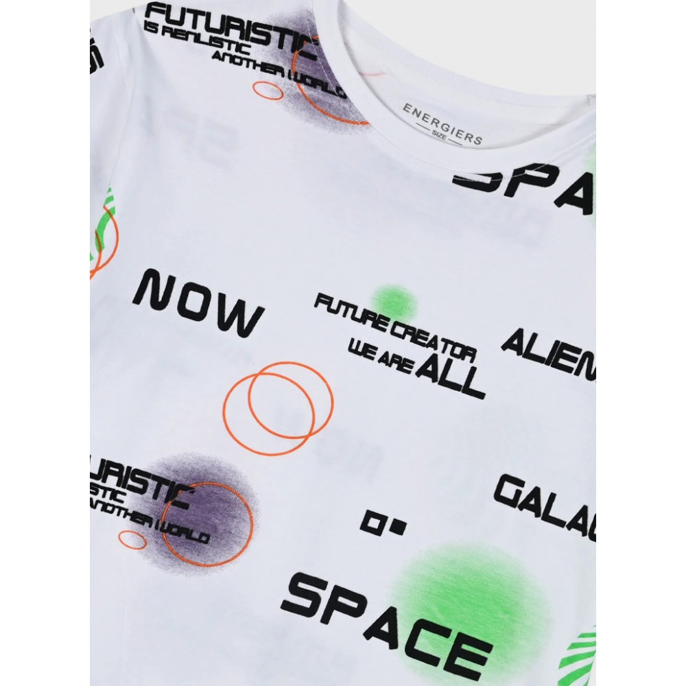 Εφηβική Μπλούζα T-Shirt με Τύπωμα Aliens Space Αγόρι (6-16) -Λευκό- 13-225026-5