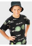Εφηβική Μπλούζα T-Shirt με Τύπωμα Aliens Space Αγόρι (6-16) -Μαύρο- 13-225026-5