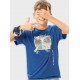 Εφηβική Μπλούζα T-Shirt με Τύπωμα Modern Αγόρι (6-16) -Ίντιγκο- 13-225032-5