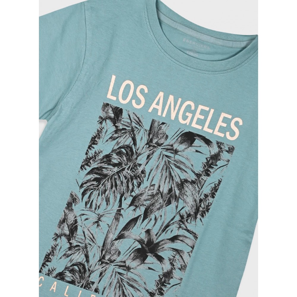 Εφηβική T-Shirt Μπλούζα με Τύπωμα L.A Αγόρι (6-16) -Πράσινο της Ερήμου- 13-225036-5