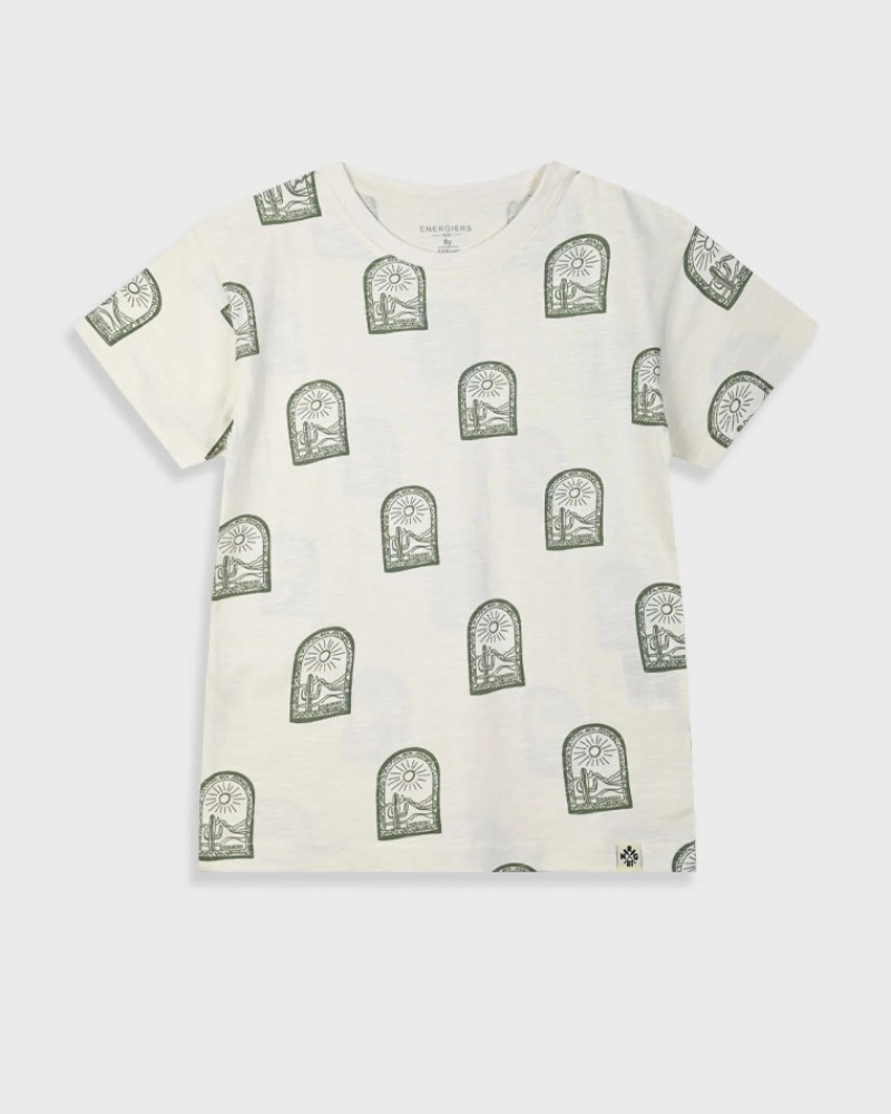 Εφηβική T-Shirt Μπλούζα με Τύπωμα Έρημος Αγόρι (6-16) -Κρεμ- 13-225048-5
