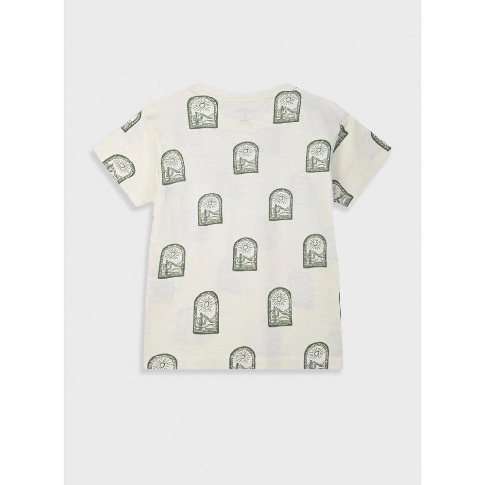 Εφηβική T-Shirt Μπλούζα με Τύπωμα Έρημος Αγόρι (6-16) -Κρεμ- 13-225048-5