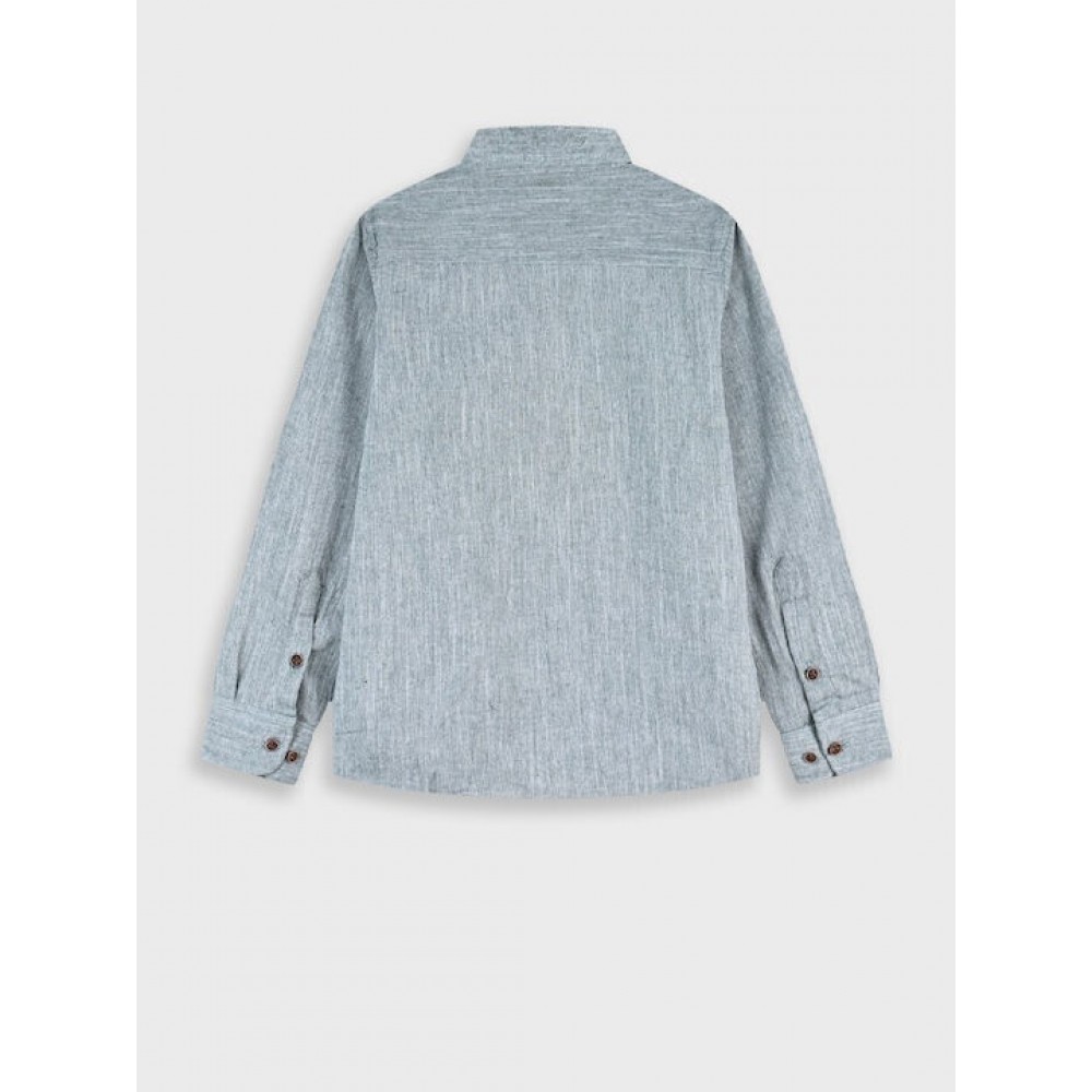 Εφηβικό Πουκάμισο με Mao Γιακά Αγόρι (6-16) -Χακί- 13-226000-4