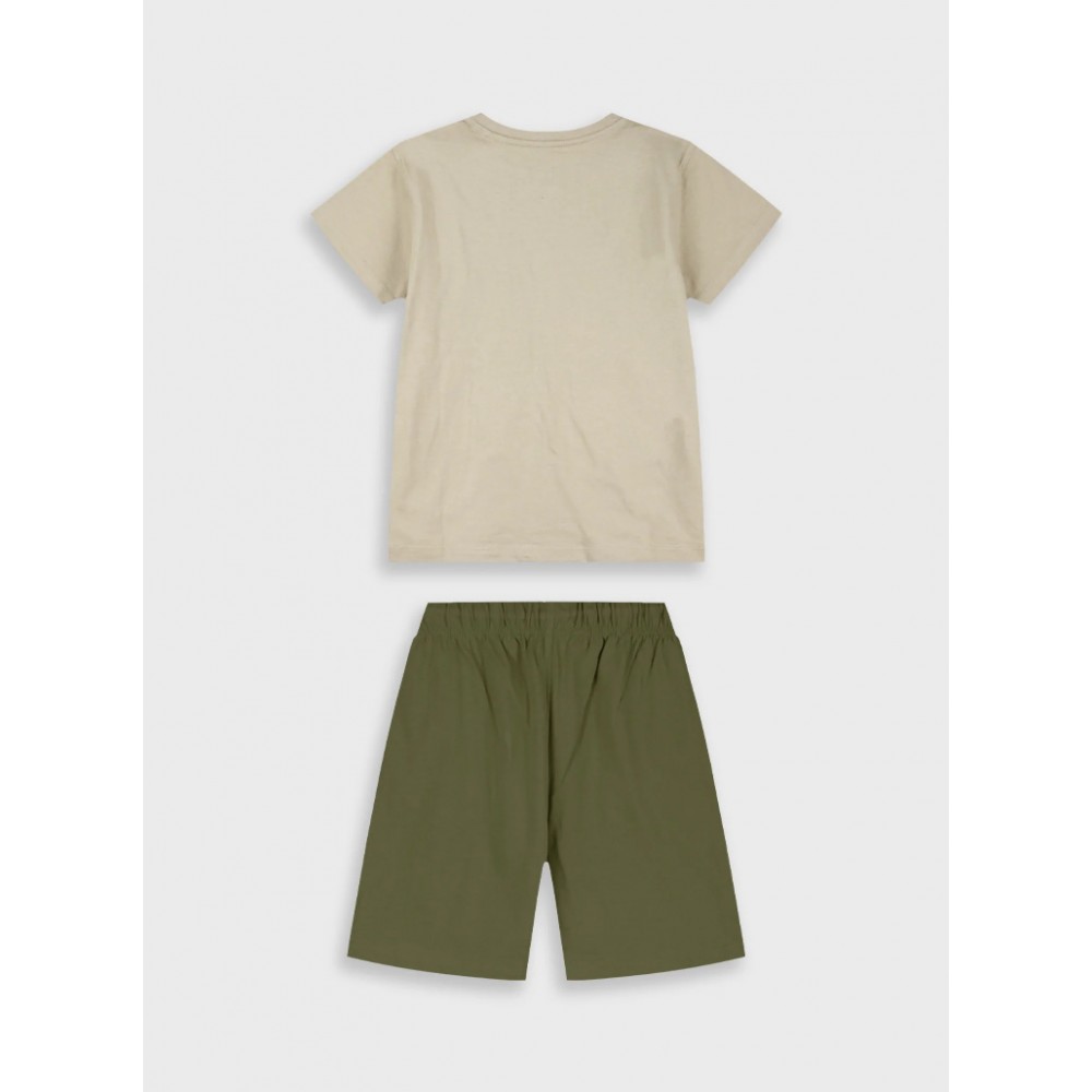 Εφηβικό Σετ Μακό με Μπλούζα Φοίνικες και Βερμούδα Αγόρι (6-16) –Χακί– 13-226010-0