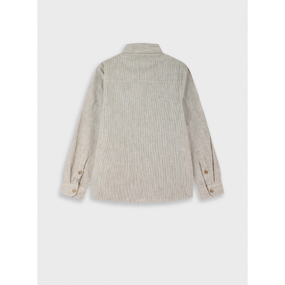 Εφηβικό Πουκάμισο με Ρίγα Αγόρι (6-16) -Μπεζ- 13-226010-4