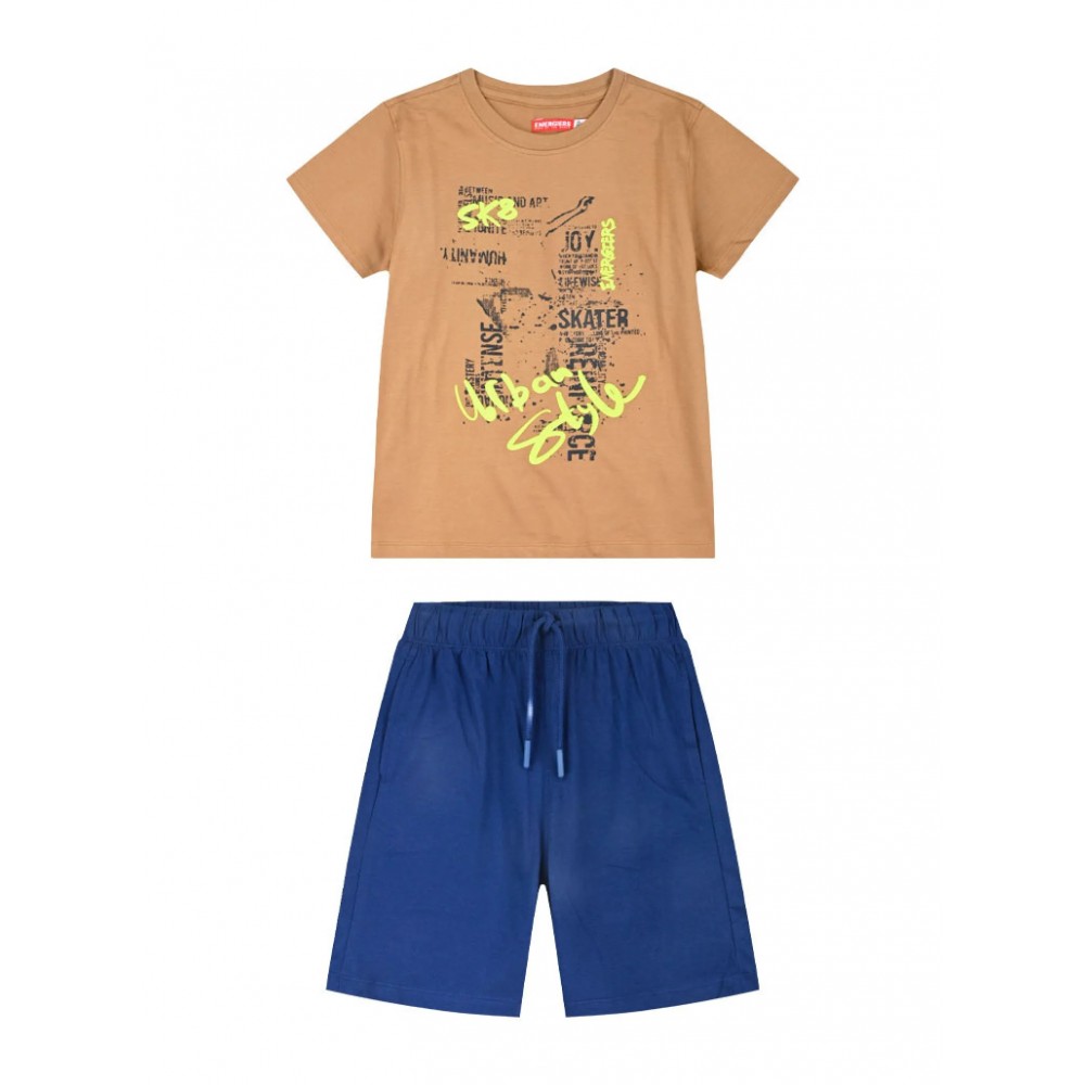 Εφηβικό Σετ Μακό με Μπλούζα Sk 8 και Βερμούδα Αγόρι (6-16) –Μαρέν– 