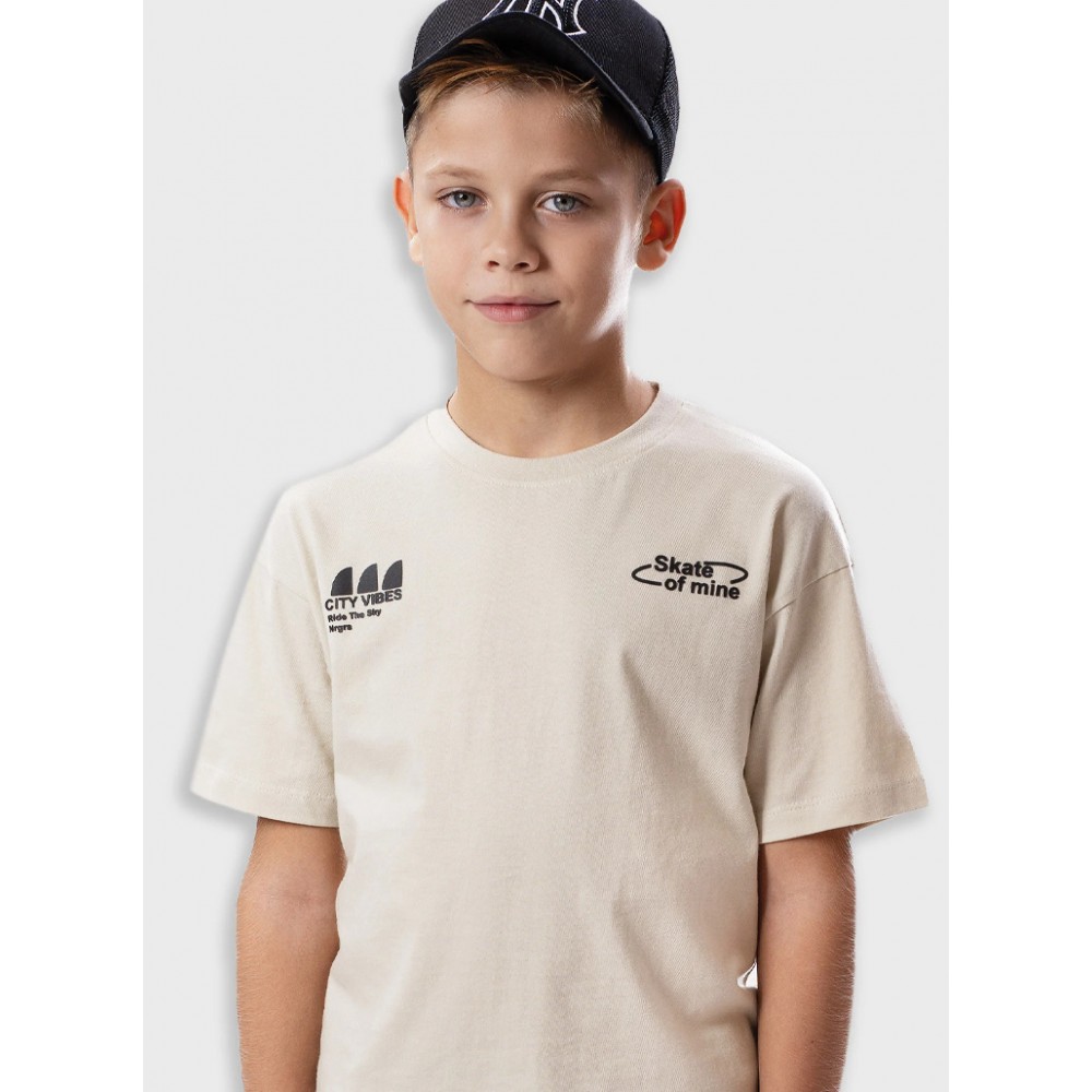 Εφηβική T-Shirt Μπλούζα με Τύπωμα Skate of Mine Αγόρι (6-16) -Βανίλια- 13-226020-5