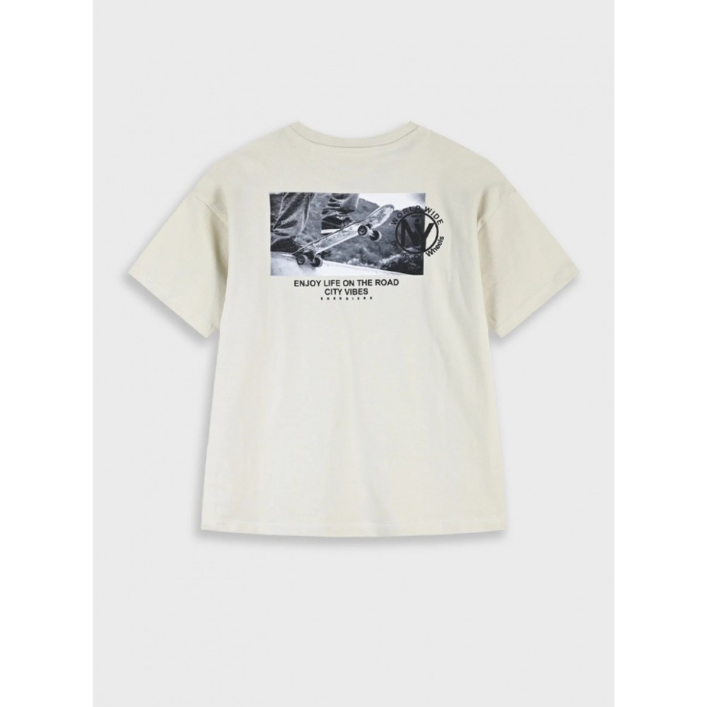 Εφηβική T-Shirt Μπλούζα με Τύπωμα Skate of Mine Αγόρι (6-16) -Βανίλια- 13-226020-5