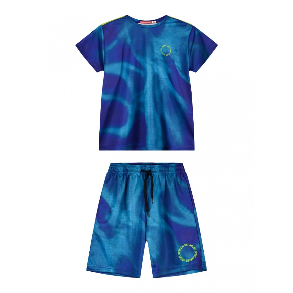 Εφηβικό Σετ Αθλητικό Ντεγκραντέ με Μπλούζα Sport και Βερμούδα Αγόρι (6-16) –Dream Blue– 13-226030-0