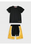 Εφηβικό Σετ Αθλητικό με Μπλούζα Sport και Βερμούδα Αγόρι (6-16) –Μουσταρδί– 