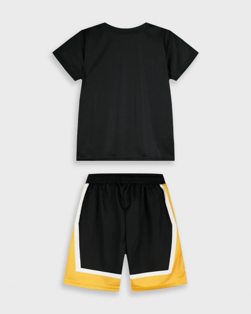 Εφηβικό Σετ Αθλητικό με Μπλούζα Sport και Βερμούδα Αγόρι (6-16) –Μουσταρδί– 
