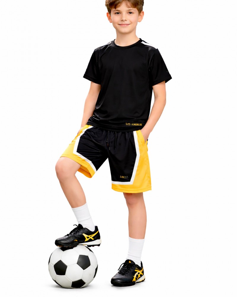 Εφηβικό Σετ Αθλητικό με Μπλούζα Sport και Βερμούδα Αγόρι (6-16) –Μουσταρδί– 