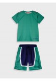 Εφηβικό Σετ Αθλητικό με Μπλούζα Sport και Βερμούδα Αγόρι (6-16) –Μπλε/Πράσινο– 