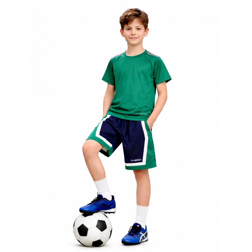 Εφηβικό Σετ Αθλητικό με Μπλούζα Sport και Βερμούδα Αγόρι (6-16) –Μπλε/Πράσινο– 