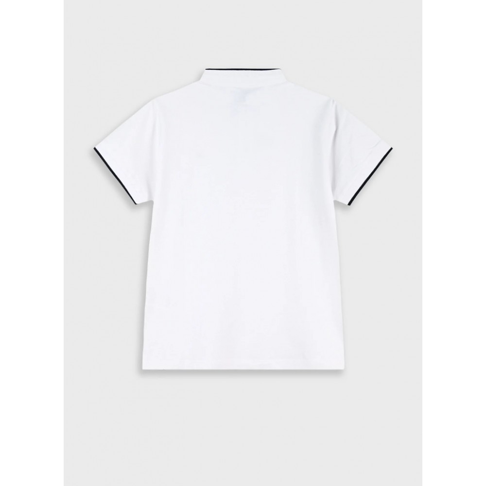 Εφηβική Μπλούζα Τύπου Polo Με Μάο Γιακά Αγόρι (6-16) -Λευκό- 13-226034-5